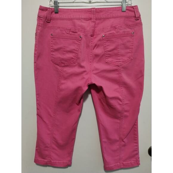 Chico's Platinum Pink Crop Jeans Chico's Size 1.5 Women's Sz 10 Denim Stretch - Picture 5 of 6